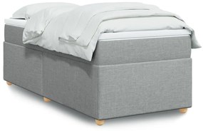 Κρεβάτι Boxspring με Στρώμα Ανοιχτό Γκρι 80x200 εκ. Υφασμάτινο - Γκρι