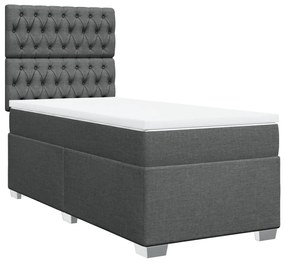 vidaXL Κρεβάτι Boxspring με Στρώμα Σκούρο Γκρι 80x200 εκ. Υφασμάτινο