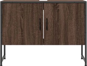 vidaXL Ντουλάπι Μπάνιου Νιπτήρα Καφέ Δρυς 80 x 33 x 60 εκ. Επεξ. Ξύλο