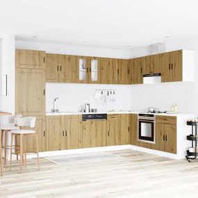 vidaXL Βάση νιπτήρα με αποθήκευση Porto 2 pcs Καφέ Επεξεργασμένο ξύλο