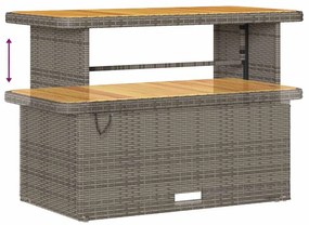 vidaXL Σετ Καναπέ Κήπου με μαξιλάρι 9 pcs Γκρι Πολυ ράταν