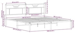 Πλαίσιο Κρεβατιού Χωρ. Στρώμα Καφέ Δρυς 183x203 εκ Επεξ. Ξύλο - Καφέ