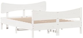 vidaXL Σκελετός Κρεβ. Χωρίς Στρώμα Λευκό 140x200 εκ Μασίφ Πεύκο