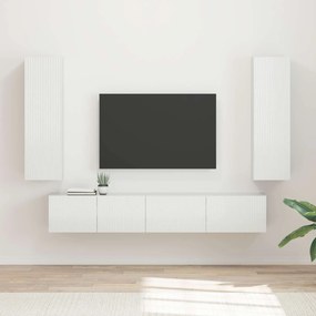 vidaXL Σετ επίπλου τηλεόρασης 3 pcs Υψηλής γυαλάδας λευκό