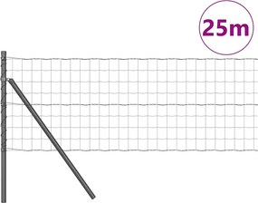 vidaXL Τεντώτο με στήριγμα Γκρι 0,8 x 25 m Ατσάλι
