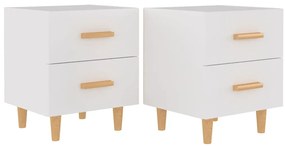 vidaXL Κομοδίνα 2 τεμ. Λευκά 40 x 35 x 47,5 εκ.