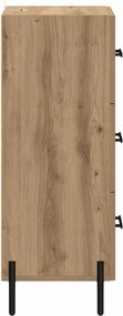 vidaXL Πλαϊνό γραφείο με συρτάρι artisan δρυς 34 x 34.5 x 90 εκ