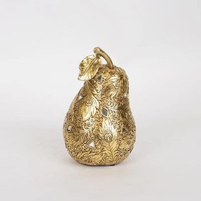 Διακοσμητικό Αχλάδι 752-28530 12,5x12,5x20cm Gold Estheti Home Πολυρεσίνη