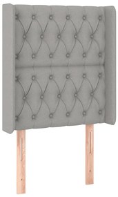 vidaXL Κρεβάτι Boxspring με Στρώμα &amp; LED Αν.Γκρι 80x200 εκ. Υφασμάτινο