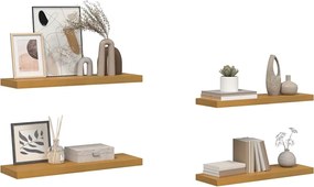 vidaXL Ράφι Τοίχου 4 pcs Μπεζ 80 x 23,5 x 4 εκ Επεξεργασμένο ξύλο