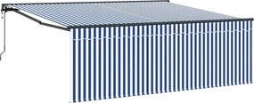 vidaXL Αναδιπλούμενη τέντα Μπλε και άσπρο 400 x 300 εκ