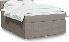 vidaXL Κρεβάτι Boxspring με Στρώμα Taupe 140x200 εκ. Υφασμάτινο