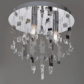 Πλαφονιέρα Metal &amp; Crystal SOMER353C Clear Κρύσταλλο,Μέταλλο