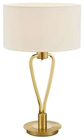 Φωτιστικό Επιτραπέζιο Paris II 58x35cm Brass Mat-White 500200108 Trio Lighting Μέταλλο,Ύφασμα