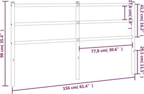 vidaXL Ανταλλακτικό κεφαλάρι Λευκό 150 εκ. Μεταλλικό