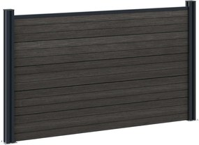 vidaXL Πάνελ Φράχτη 7 pcs WPC και Αλουμίνιο Μαύρο