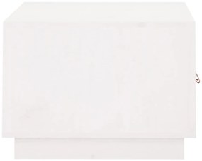 Τραπεζάκι Σαλονιού Λευκό 80x50x35 εκ. από Μασίφ Ξύλο Πεύκου - Λευκό