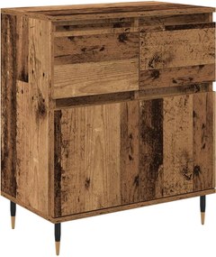 vidaXL Πλαϊνό γραφείο με συρτάρι Παλιό Ξύλο 60 x 35 x 70 cm