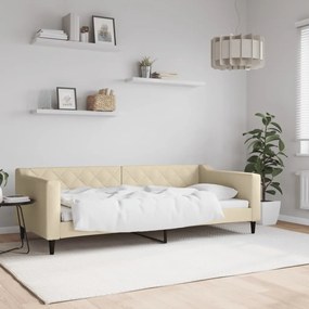 Καναπές Κρεβάτι Κρεμ 90 x 200 εκ. Υφασμάτινος