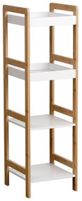 Έπιπλο 4 Θέσεων 34x33x110 cm Bamboo με MDF Eurocasa 9962 Μπεζ - Λευκό