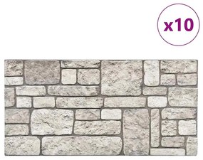 vidaXL Πάνελ Τοίχου 3D 10 τεμ. Σχέδιο Τούβλα Γκρι EPS