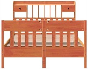 Σκελετός Κρεβ. Χωρίς Στρώμα Καφέ Κεριού 150x200 εκ Μασίφ Πεύκο - Καφέ