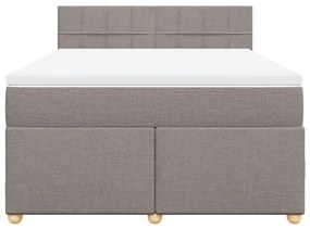 vidaXL Κρεβάτι Boxspring με Στρώμα Taupe 160x200 εκ. Υφασμάτινο