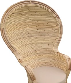 Πολυθρόνα Rea Inart με μπεζ μαξιλάρι-φυσικό rattan 85x85x141εκ