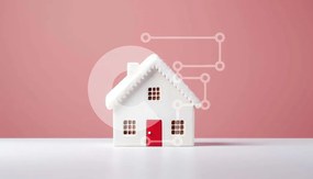 Intra Συλλεκτικό Ξύλινο Παζλ Plywood  4mm - Μικρό μοντέλο του Λευκού Οίκου σε πορτοκαλί φόντο Σε Ξύλινο Κουτί - Διαστάσεις Puzzle: 10x10 cm – 25 κομμάτια