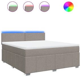 vidaXL Κρεβάτι Boxspring με Στρώμα Taupe 180x200 εκ. Υφασμάτινο