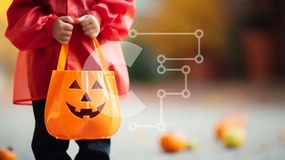 Intra Συλλεκτικό Ξύλινο Παζλ Plywood 4mm - Παιδί με τσάντα κολοκύθας αποκριών Σε Ξύλινο Κουτί - Διαστάσεις Puzzle: 10x10 cm – 25 κομμάτια