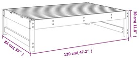 Υποπόδιο Κήπου Γκρι 120 x 80 εκ. από Μασίφ Ξύλο Πεύκου - Γκρι