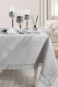 Stewehome Σετ τραπεζομάντηλου με ράνερ και δαχτυλίδια πετσετών από πολυεστέρα 160x220 cm