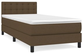 ΚΡΕΒΑΤΙ BOXSPRING ΜΕ ΣΤΡΩΜΑ ΣΚΟΥΡΟ ΚΑΦΕ 100X200 ΕΚ. ΥΦΑΣΜΑΤΙΝΟ 3140356