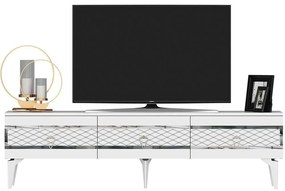 Έπιπλο Τηλεόρασης Ipek 475OLV2708 180x29,6x44,6cm White-Silver