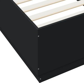 vidaXL Πλαίσιο Κρεβατιού Μαύρο 100x200 εκ. Επεξεργ. Ξύλο