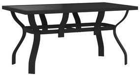 vidaXL Σετ Τραπεζαρίας Κήπου 7 Τεμαχίων Μαύρο