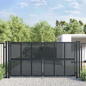 vidaXL Πόρτα Κήπου Ανθρακί 300x125 εκ. Ατσάλι