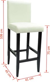 vidaXL Σκαμπό Μπαρ 4 τεμ. Λευκά από Συνθετικό Δέρμα
