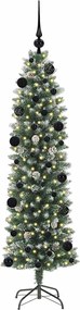 vidaXL Τεχνητό Λεπτό Χριστουγεννιάτικο Δέντρο Πράσινο και Λευκό 150 cm