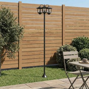 vidaXL Φανάρι 3-κεφαλών Μαύρο 16 x 16 x 187 εκ Αλουμίνιο και ABS
