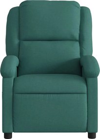 vidaXL Πολυθρόνα Μασάζ Ανακλινόμενη Σκούρο Πράσινο Υφασμάτινη