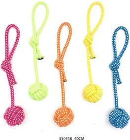 Παιχνίδι σκύλου σχοινί με μπάλα - 40cm - 12pcs - 550548