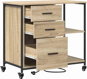 vidaXL Ντουλάπα με Σταθμό Φόρτισης 76 x 41 x 72 cm Επεξεργασμένο Ξύλο