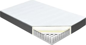 vidaXL Κρεβάτι Boxspring Σκούρο Γκρι 160 x 200 εκ. Υφασμάτινο