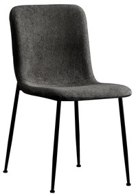 093-000032 Καρέκλα Gratify pakoworld ανθρακί μπουκλέ ύφασμα-πόδι μαύρο μέταλλο 43x56x83εκ FABRIC - STEEL DARK GREY - BLACK, 1 Τεμάχιο