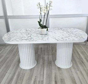 Stewehome Τραπέζι Τραπεζαρίας MDF Λευκό Μαρμάρινη Επιφάνεια 90x170 cm
