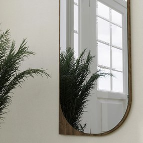 Stewehome Καθρέφτης με καρυδί πλαίσιο 52x152x152 cm