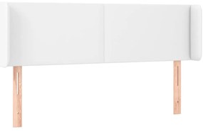 vidaXL Κεφαλάρι Κρεβατιού LED Λευκό 147x16x78/88 εκ. Συνθετ. Δέρμα