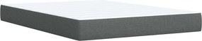 vidaXL Κρεβάτι box spring με στρώμα Σκούρο Γκρι 140 x 200 cm Ύφασμα